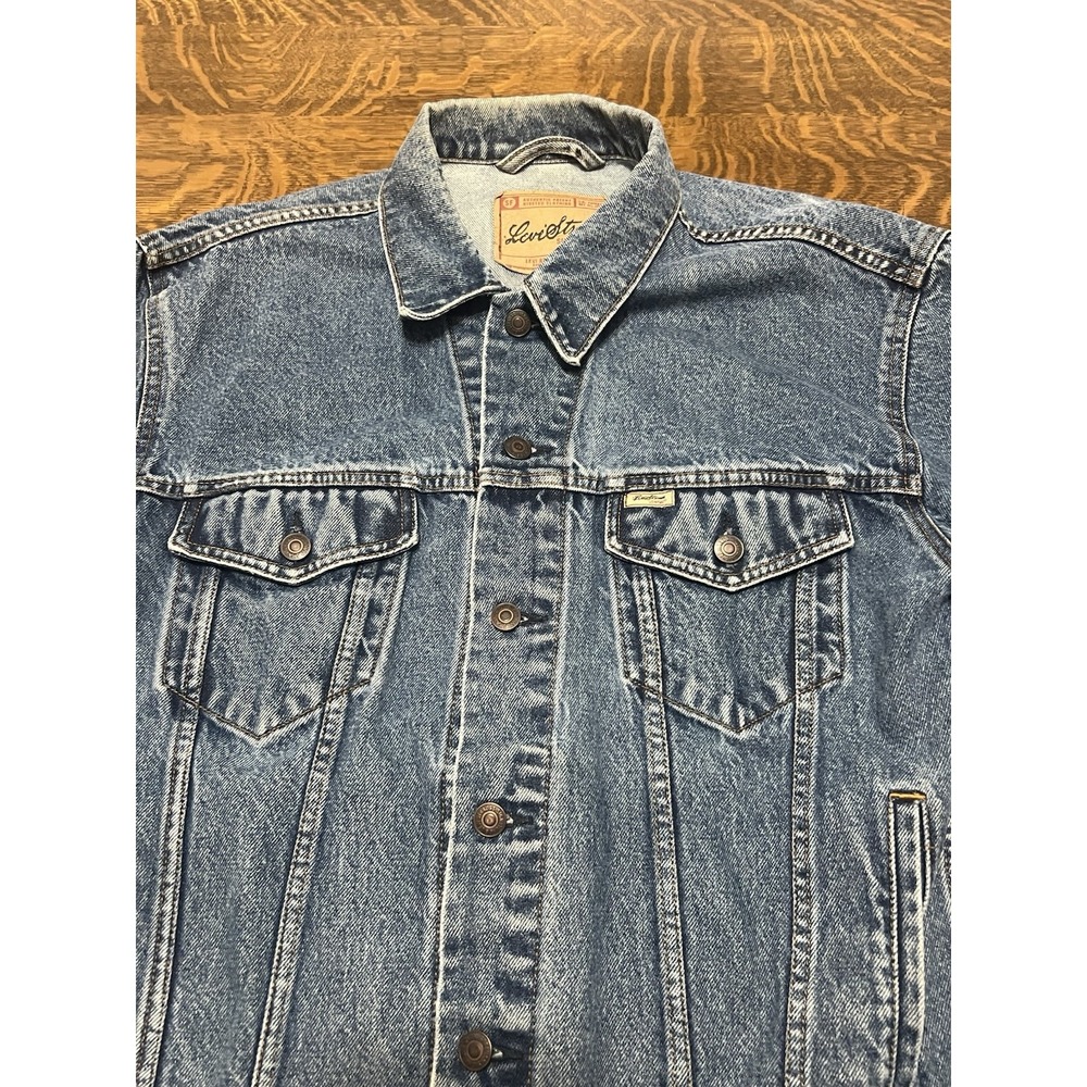 Levi Strauss Signature Denim Jacket Mens M Blue Trucker Y2K 2004 Jean Coat